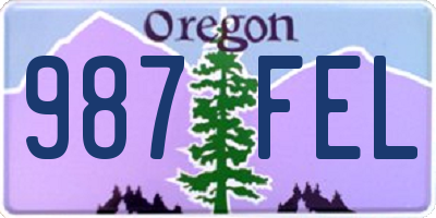 OR license plate 987FEL