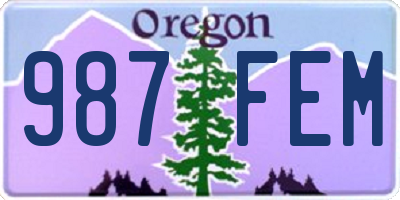OR license plate 987FEM