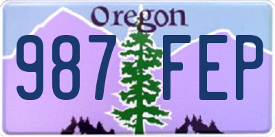 OR license plate 987FEP