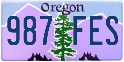 OR license plate 987FES