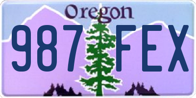 OR license plate 987FEX