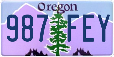 OR license plate 987FEY