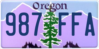 OR license plate 987FFA