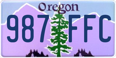 OR license plate 987FFC