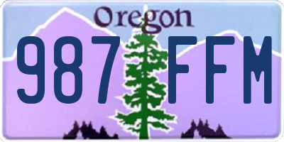 OR license plate 987FFM