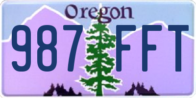 OR license plate 987FFT