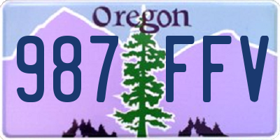OR license plate 987FFV
