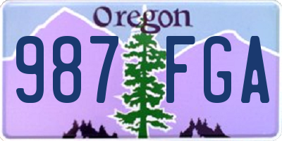 OR license plate 987FGA