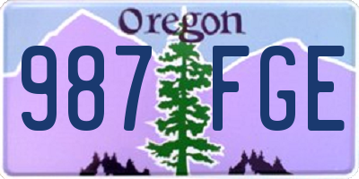 OR license plate 987FGE
