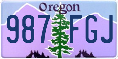 OR license plate 987FGJ