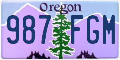 OR license plate 987FGM