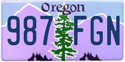 OR license plate 987FGN