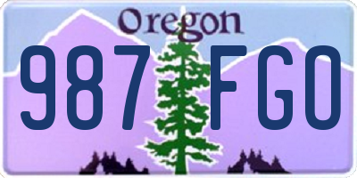 OR license plate 987FGO