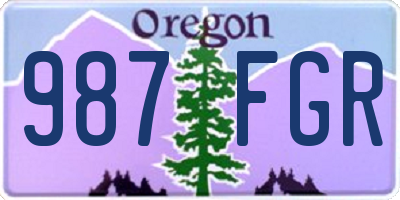 OR license plate 987FGR