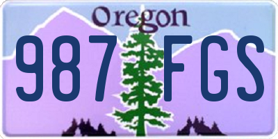 OR license plate 987FGS