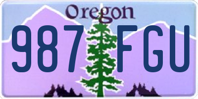 OR license plate 987FGU