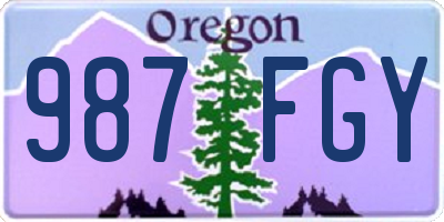 OR license plate 987FGY