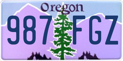 OR license plate 987FGZ