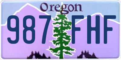 OR license plate 987FHF
