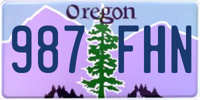 OR license plate 987FHN
