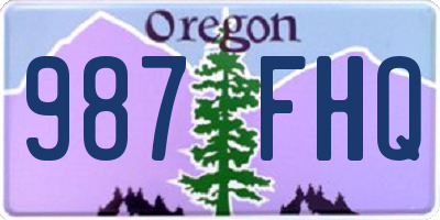 OR license plate 987FHQ