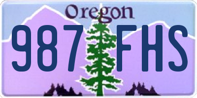 OR license plate 987FHS