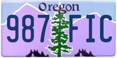 OR license plate 987FIC