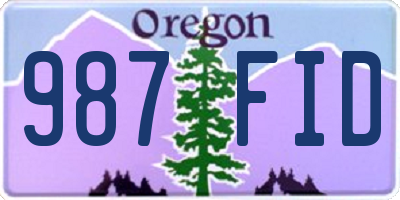 OR license plate 987FID