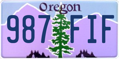 OR license plate 987FIF