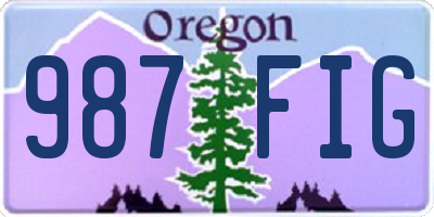 OR license plate 987FIG