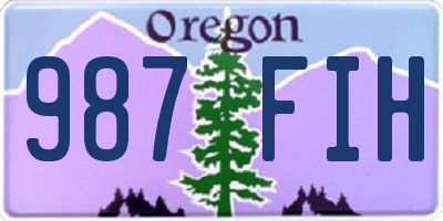 OR license plate 987FIH