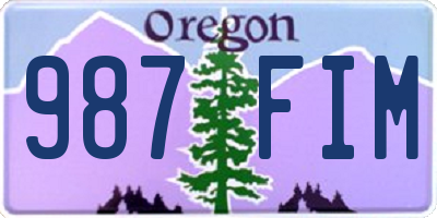 OR license plate 987FIM