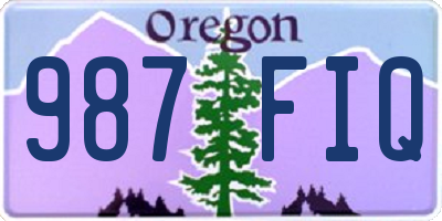 OR license plate 987FIQ
