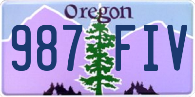 OR license plate 987FIV