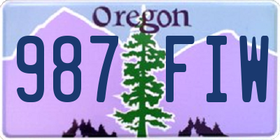 OR license plate 987FIW