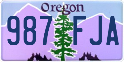 OR license plate 987FJA