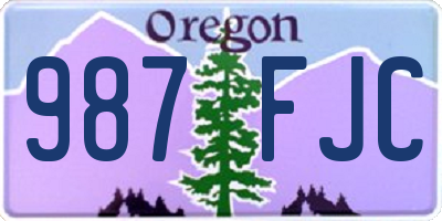 OR license plate 987FJC