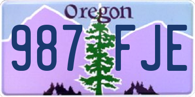 OR license plate 987FJE