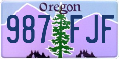 OR license plate 987FJF