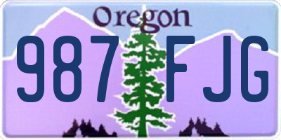 OR license plate 987FJG