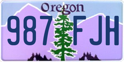 OR license plate 987FJH