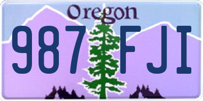 OR license plate 987FJI