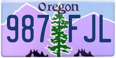 OR license plate 987FJL