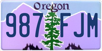 OR license plate 987FJM