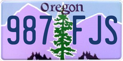 OR license plate 987FJS