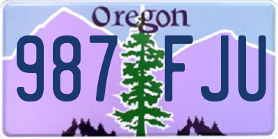 OR license plate 987FJU