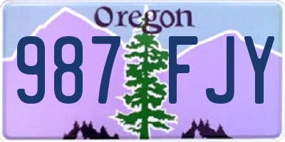 OR license plate 987FJY