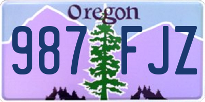 OR license plate 987FJZ