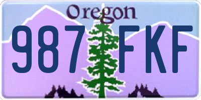 OR license plate 987FKF