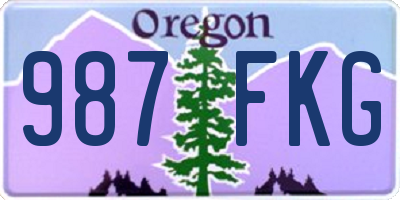 OR license plate 987FKG